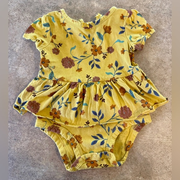 Carter's- Yellow Floral Baby Dress, Size 6M - Picture 3 of 5